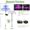 3pcs Solar Garden Lights Outdoor Decorative Waterproof Changing Flower Double-Layer Jellyfish Solar Yard Lights, Outside 7 Color Changing Decoration Fiber Light for Landscape Pathway Patio