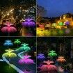 3pcs Solar Garden Lights Outdoor Decorative Waterproof Changing Flower Double-Layer Jellyfish Solar Yard Lights, Outside 7 Color Changing Decoration Fiber Light for Landscape Pathway Patio