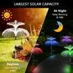 3pcs Solar Garden Lights Outdoor Decorative Waterproof Changing Flower Double-Layer Jellyfish Solar Yard Lights, Outside 7 Color Changing Decoration Fiber Light for Landscape Pathway Patio