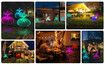 3pcs Solar Garden Lights Outdoor Decorative Waterproof Changing Flower Double-Layer Jellyfish Solar Yard Lights, Outside 7 Color Changing Decoration Fiber Light for Landscape Pathway Patio