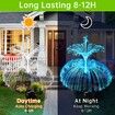 3pcs Solar Garden Lights Outdoor Decorative Waterproof Changing Flower Double-Layer Jellyfish Solar Yard Lights, Outside 7 Color Changing Decoration Fiber Light for Landscape Pathway Patio