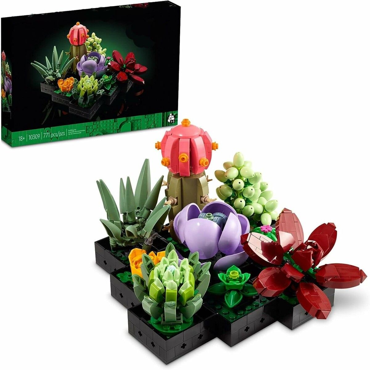 Succulent Plant Building Blocks, 771 Pieces Succulent Building Blocks Toy for Kids Home Decoration