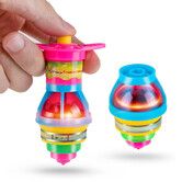 2pcs LED Light Up Flashing UFO Spinning Tops with Gyroscope Novelty Bulk Toys Party Favors