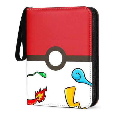 Card Binder for Pokemon Cards, 4-Pocket Portable Card Collector Album Holder Book Fits 400 Cards with 50 Removable Sleeves