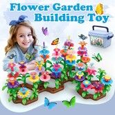 Flower Garden Building Toy Set 104pcs Learning Builder Art Craft DIY Bouquet Gift Birthday for Kids for 3 Year Olds