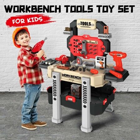 Kids Workbench Tool Bench Construction Toy Set 39pcs Educational Builder Pretend Role Play Gift for Children Toddlers boys