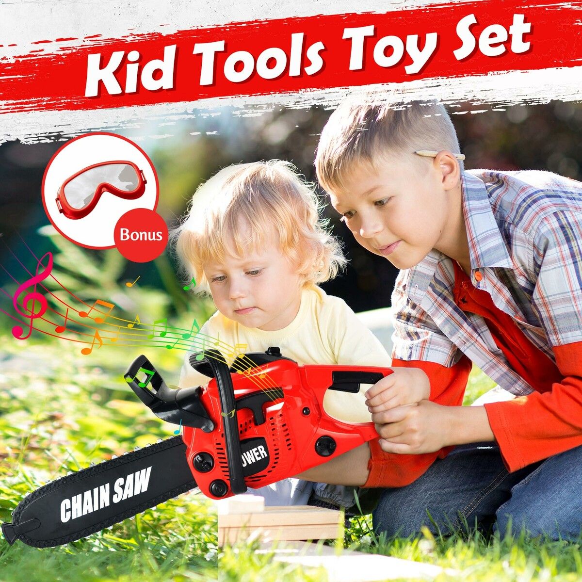 Chainsaw Toy With Realistic Sound Hardware Role Play Pretend Educational Builder for 3 Years Old