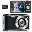 48MP Point and Shoot Digital Camera with Macro Mode,1080P HD Compact Digital Camera with Flash 16x Zoom Anti Shake 2.88 inch IPS Screen Small Digital Camera 32GB SD Card for Teens Kids Seniors (Black)