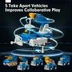 5-in-1 STEM Toys Take Apart Armored Fighting Vehicles Transform to Robot - Building Toys for 5+ Year Old Boys