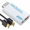 Wii to HDMI Converter Adapter with Hdmi Cable Connect Wii Console to HDMI Display in 1080p Output Video with 3.5mm Audio Supports All Wii Display Modes White