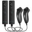 Wii Controller 2 Pack with 2 Nunchucks,Wii Remote for Wii/Wii U,Support Speaker and Vibration (Black)