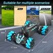 RC Stunt Car with Spray, Lights and Music for Kids Ages 6-13, 4WD 2.4GHz Off-Road Vehicle 360° Rotation Double-Sided Crawler Toy, Gifts for Boys and Girls