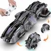 Remote Control Stunt Snake Car, 360° Rotation Car Toys with LED Lights, Indoor Outdoor Racing Games, Kids Toys for Boys and Girls from 6 years (Gray)