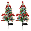 2pcs Solar Christmas Tree Outdoor Solar Christmas Decorations Outdoor Yard Xmas Pathway Christmas Trees Sidewalk Driveway Walkway