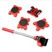 5pcs New Heavy Duty Furniture Lifter Transport Tool Furniture Mover set 4 Sliders 1 Wheel Bar for Lifting Moving Furniture Helper