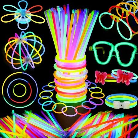 200 Pack Glow Sticks Party Favors for Kids Adults 200 GlowStick Bulk 7 Colors 8 Inch & Necklace Bracelets Glasses and More in the Dark Light Up Toys