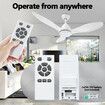 Ceiling Overhead Fan with Light Remote Control Cooling Air Ventilation LED Lamp Quiet Electric White Modern Indoor 3 ABS Blades 5 Speed Timer 122cm