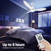 Ceiling Overhead Fan with Light Remote Control Cooling Air Ventilation LED Lamp Quiet Electric White Modern Indoor 3 ABS Blades 5 Speed Timer 122cm