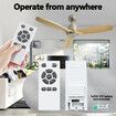 Ceiling Fan with Remote Control Electric Cooling Air Ventilation Overhead Quiet Modern Indoor 3 Solid Wood Blades 5 Speed Timer 132cm