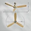 Ceiling Fan with Remote Control Electric Cooling Air Ventilation Overhead Quiet Modern Indoor 3 Solid Wood Blades 5 Speed Timer 132cm