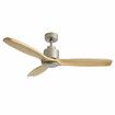 Ceiling Fan with Remote Control Electric Cooling Air Ventilation Overhead Quiet Modern Indoor 3 Solid Wood Blades 5 Speed Timer 132cm