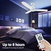 Ceiling Fan with Remote Control Cooling Electric Air Ventilation Quiet White Modern Indoor Overhead 3 Solid Wood Blades 5 Speed Timer 132cm