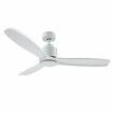 Ceiling Fan with Remote Control Cooling Electric Air Ventilation Quiet White Modern Indoor Overhead 3 Solid Wood Blades 5 Speed Timer 132cm