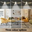 Ceiling Fan with Light Overhead Cooling Remote Control Electric Air Ventilation Quiet Modern Indoor LED Lamp 3 ABS Blades 5 Speed Timer 132cm