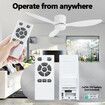 Ceiling Fan with Light Remote Control Overhead Electric Cooling Air Ventilation Quiet White Modern LED Lamp Indoor 3 ABS Blades 5 Speed Timer 132cm