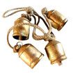 Handicrafts Shabby Chic Country Style Rustic Metal Hanging Giant Cow Bells, 76 cm Length, Antique Gold, 4 Count