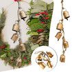 Handicrafts Shabby Chic Country Style Rustic Metal Hanging Giant Cow Bells, 76 cm Length, Antique Gold, 4 Count