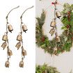 Handicrafts Shabby Chic Country Style Rustic Metal Hanging Giant Cow Bells, 76 cm Length, Antique Gold, 4 Count