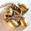 Handicrafts Shabby Chic Country Style Rustic Metal Hanging Giant Cow Bells, 76 cm Length, Antique Gold, 4 Count
