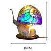 Stained Glass Plant Series Table Lamp, Creative Snail Light, Bohemian Resin Mushroom Table Lamp Night Light for Home and Office