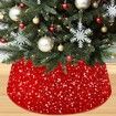 40*60*20cm Red Sequins Christmas Tree Collar Sparkly Round Ring Embroidered Christmas Tree Base Basket for Christmas New Year Home Shiny Ornaments