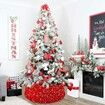 40*60*20cm Red Sequins Christmas Tree Collar Sparkly Round Ring Embroidered Christmas Tree Base Basket for Christmas New Year Home Shiny Ornaments