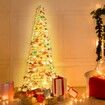 1.5m Christmas Tree Artificial Pop Up Collapsible Tinsel Christmas Tree Christmas Home Party Indoor Outdoor (Gold)