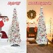 1.5m Christmas Tree Artificial Pop Up Collapsible Tinsel Christmas Tree Christmas Home Party Indoor Outdoor (Silver)