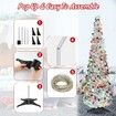 1.5m Christmas Tree Artificial Pop Up Collapsible Tinsel Christmas Tree Christmas Home Party Indoor Outdoor (Silver)