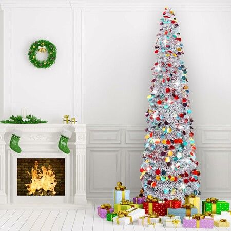 Collapsible christmas deals tree with lights