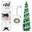 1.5m Christmas Tree with 50 Color Lights Artificial Pop Up Collapsible Tinsel Christmas Tree Christmas Home Party Indoor Outdoor (Green Silver)