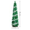 1.5m Christmas Tree with 50 Color Lights Artificial Pop Up Collapsible Tinsel Christmas Tree Christmas Home Party Indoor Outdoor (Green Silver)