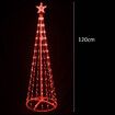 120CM DIY Outdoor Christmas Trees Cone 106 LED Christmas Tree with Star Topper Lights Holiday Yard Decor