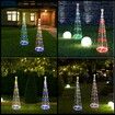 120CM DIY Outdoor Christmas Trees Cone 106 LED Christmas Tree with Star Topper Lights Holiday Yard Decor