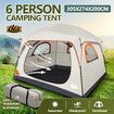 6 Person Camping Tent Family Cabin Instant Auto Beach Sun Shade Shelter Dome Weatherproof Outdoor Hiking Fishing Changing Room 305x274x200cm