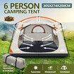 6 Person Camping Tent Family Cabin Instant Auto Beach Sun Shade Shelter Dome Weatherproof Outdoor Hiking Fishing Changing Room 305x274x200cm