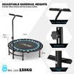 Genki Trampoline Rebounder Bounce Jumping Rebounding Bungee Exercise Home Gym Fitness Equipment Indoor Round Outdoor Adjustable Handlebar 48 Inch