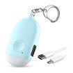 Rechargeable Self Defense Keychain Alarm, 130 dB Loud Emergency Personal Siren Ring with LED Light (Blue)