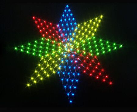 Stockholm Christmas Lights LED Star Net Light 180x180cm 200 LEDs Decor 8 section Star Net with 7 Flashing Effects and Steady Glow