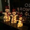 Stockholm Christmas Lights LED Glitter Snowman Family 90 LEDs Warm White 3pc Easy Assembly All 3 Pieces Connect Together and Run From One Transformer